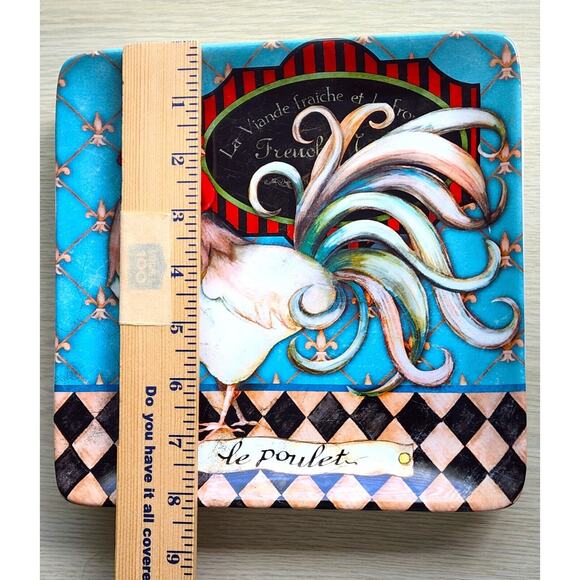 PLATES-SALAD/LUNCH/BUFFET-CERTIFIED INT'L-French Barnyard-Roosters-Colorful - Picture 13 of 13